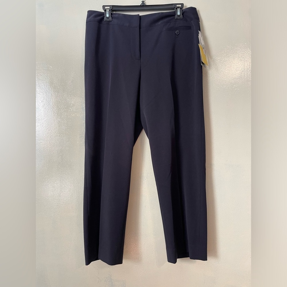 NWT Atelier navy trouser pants pleated cropped size 10 professional academia